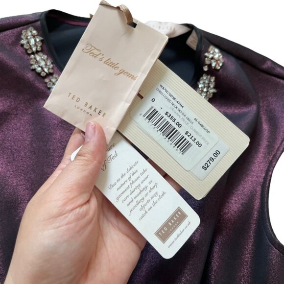 Ted Baker Embellished Neck Skate Dress Size 2 New with tags - Picture 10 of 10